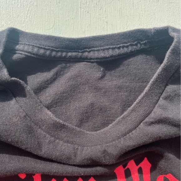 Men's Marilyn Manson T-Shirt Black Face NO SIZE Metal Rock Portrait 90s Goth Art - Picture 3 of 13